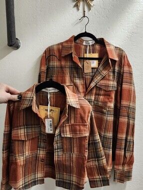 Matching Mommy / Daddy & Me Rust Plaid Button-Up Flannels
